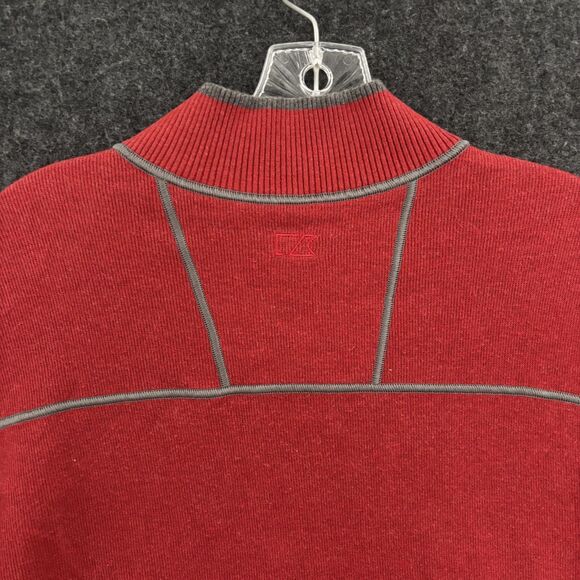 Ole Miss Rebels Sweater Mens Medium Red Football 1/4 Zip Pullover Cutter & Buck - Picture 4 of 9